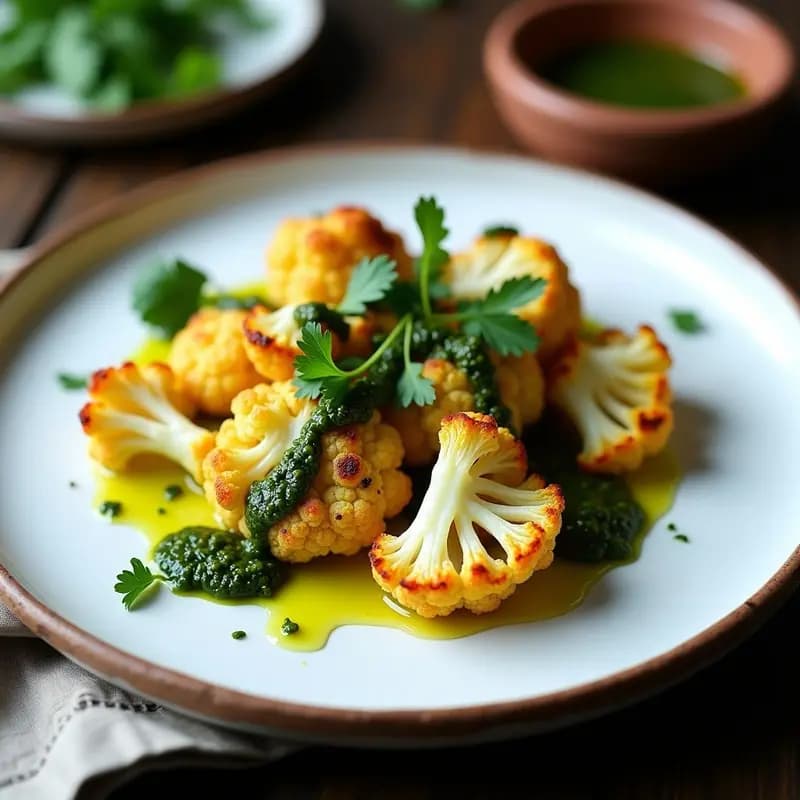 Ramos de Coliflor al Ajillo con Salsa de Chimichurri: Entrante Argentino Vegano y Sin Gluten