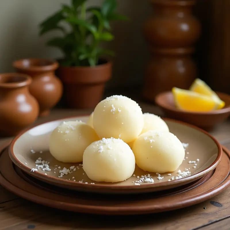 Bengali Rasgulla de Leche de Coco: Postre Indio Sin Lácteos y Esponjoso en 30 Minutos