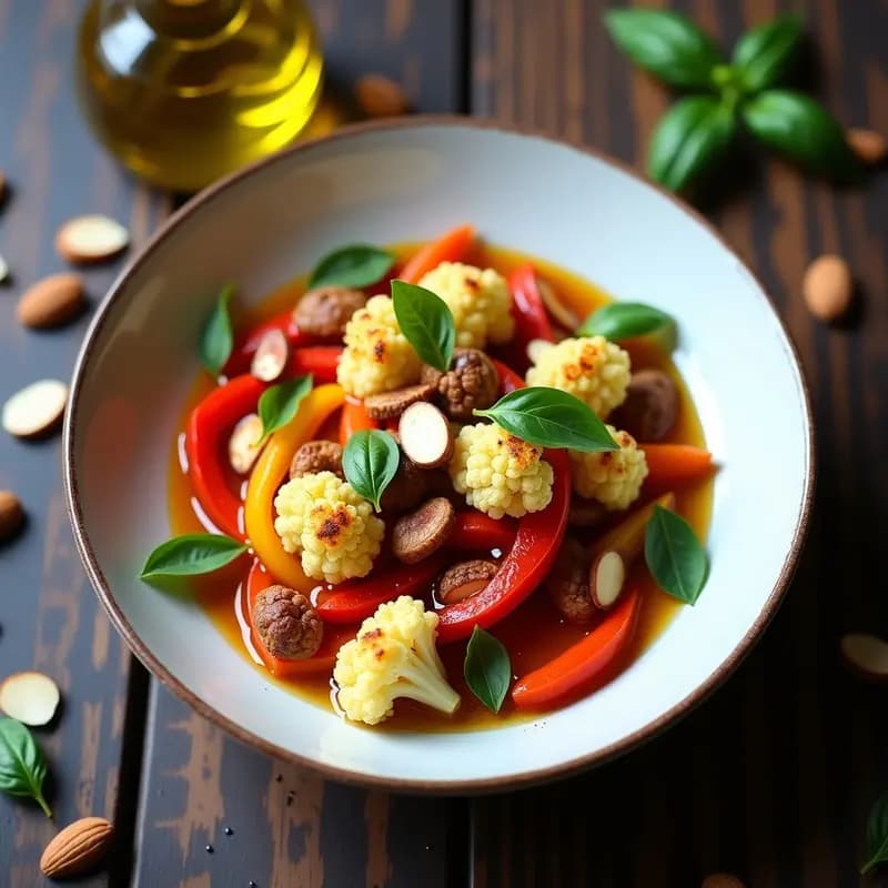 Ratatoille de Coliflor y Pimientos Asados: Versión Gourmet Sin Solanáceas