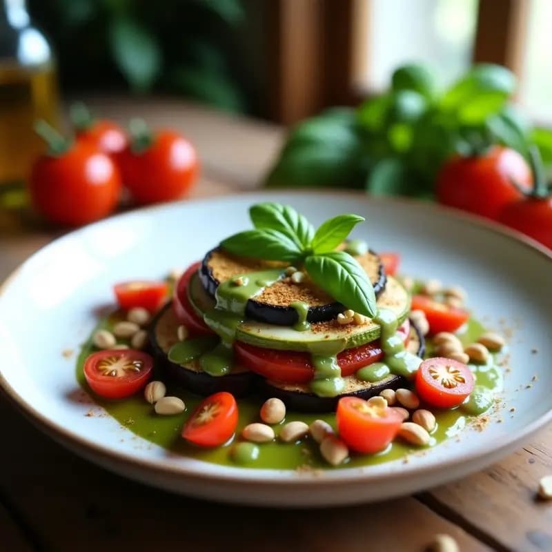 Ratatoille Provenzal con Tomates Asados y Albahaca Fresca: Receta Francesa Vegana y Sin Gluten