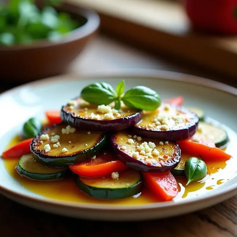 Ratatouille de Berenjena Asada: Receta Francesa Keto en Airfryer con Queso de Anacardos