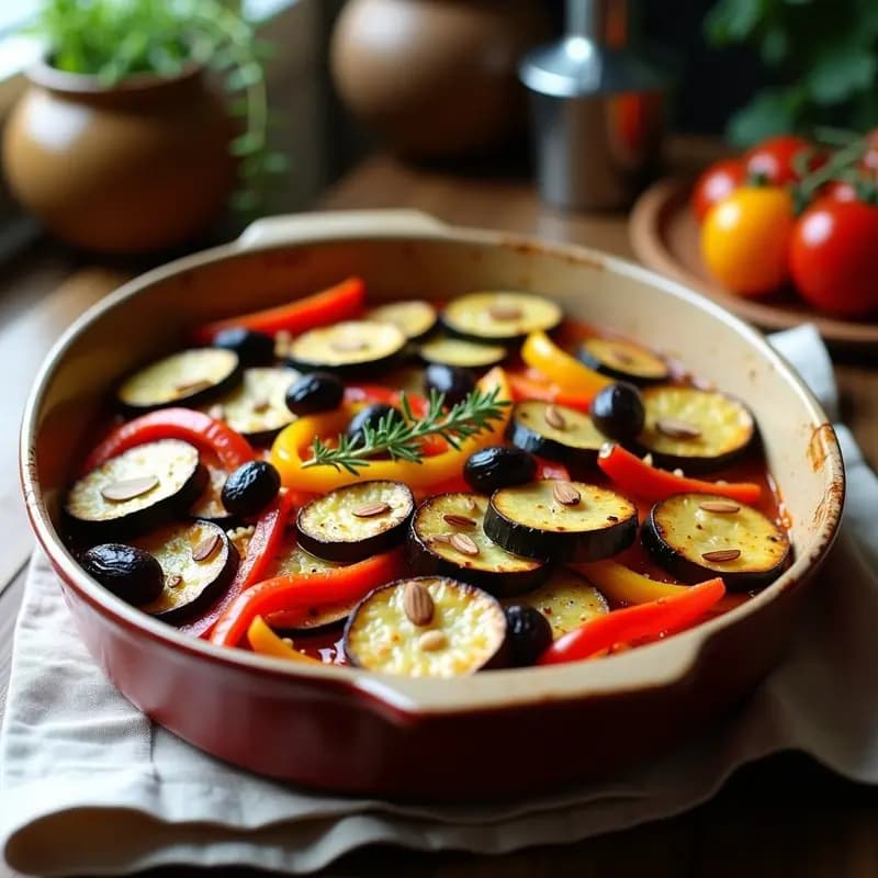 Ratatouille al Horno con Berenjena Asada: Plato Provenzal Keto y Sin Gluten
