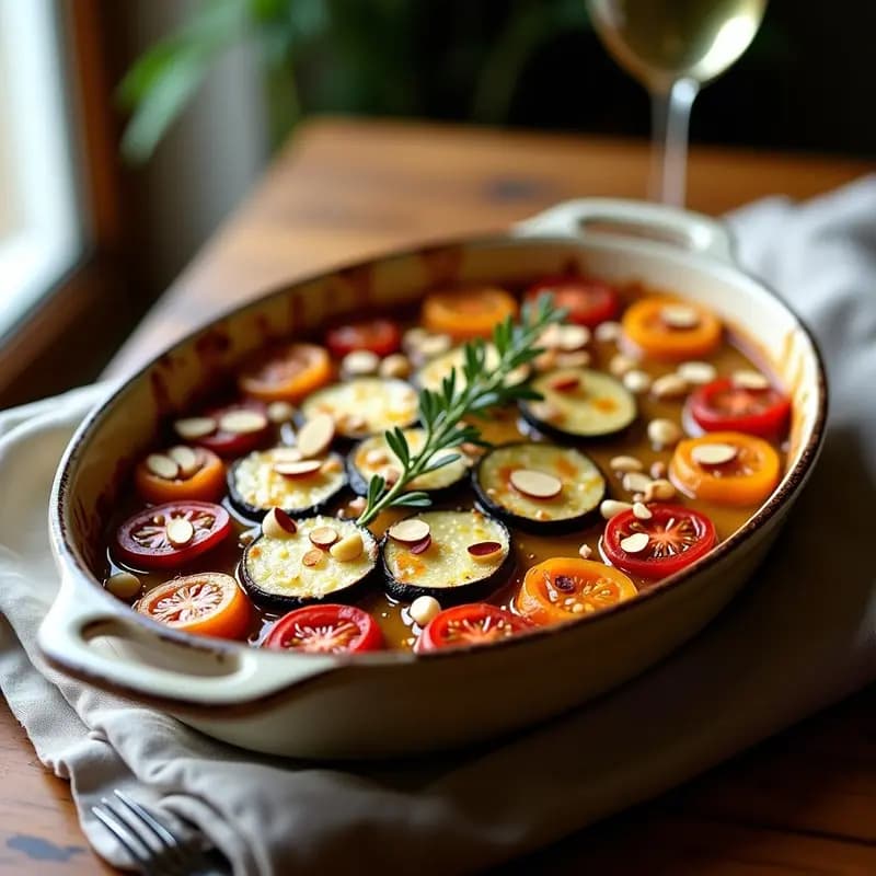 Ratatouille en Capas con Queso de Cabra: Receta Francesa de Verduras Asadas y Gratinadas