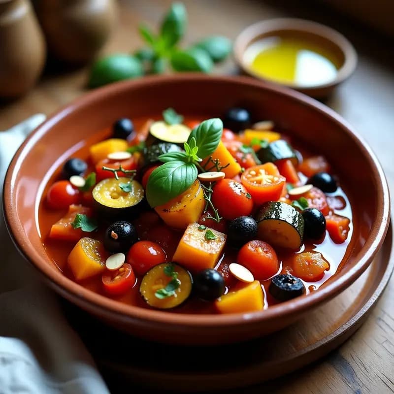 Ratatouille Francesa con Calabacín y Berenjena: Guiso Vegano en Olla Lenta
