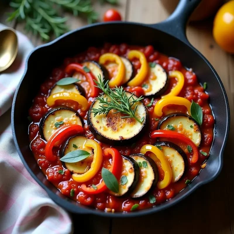 Ratatouille Francesa en Capas: Receta Tradicional Provenzal en Sartén Antiadherente