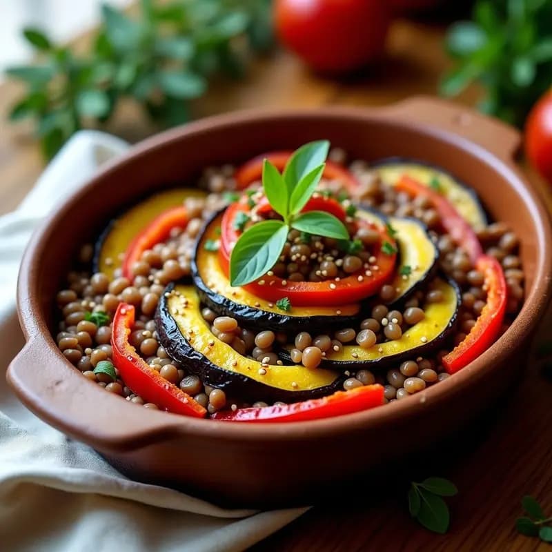 Ratatouille con Lentejas Pardinas: Receta Francesa Vegana y Nutritiva