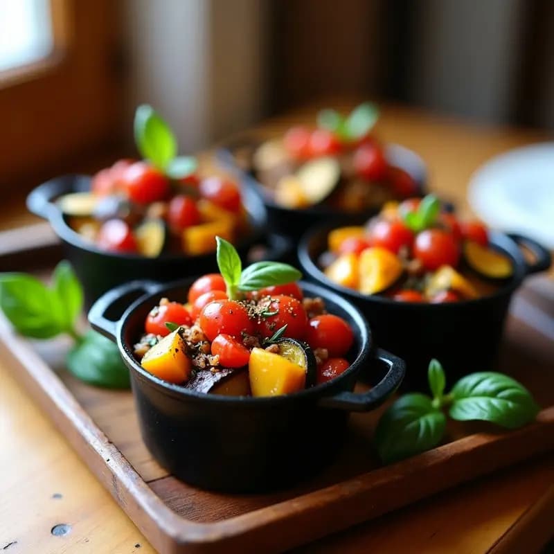 Ratatouille en Mini Cocotte: Receta Francesa Sin Lactosa y Baja en Calorías