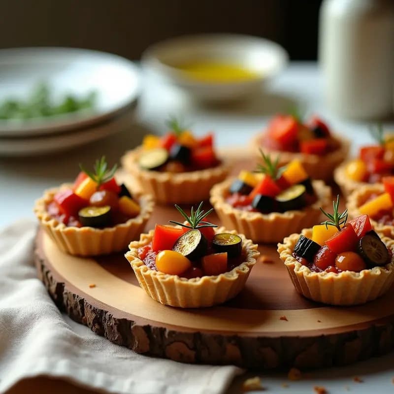 Ratatouille en Mini Tartaletas: Entrante Francés Vegano y Sin Horno
