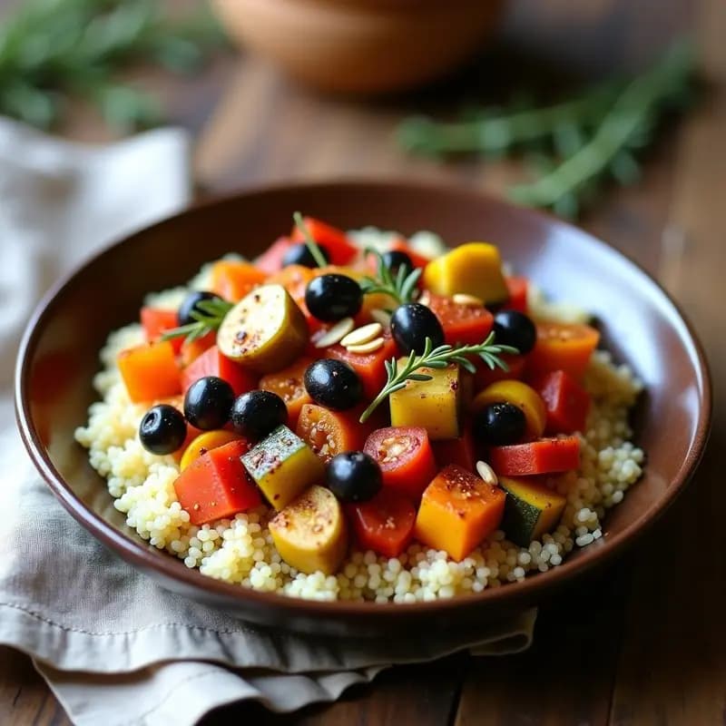 Ratatouille Provenzal con Quinoa: Receta Francesa Vegana y Alta en Fibra