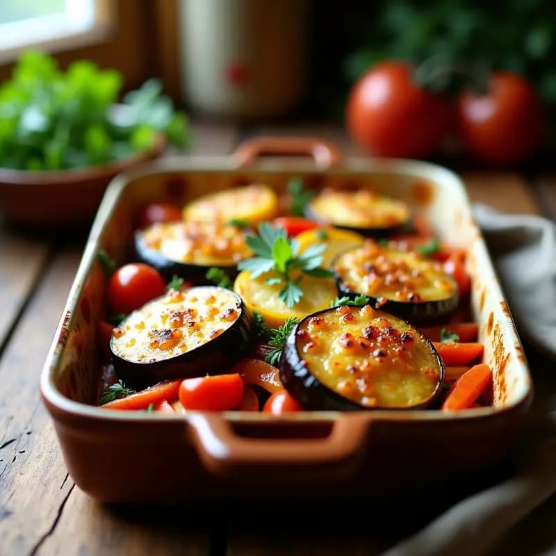 Ratatouille Provenzal con Queso de Cabra Gratinado: Receta Francesa Vegana en Airfryer