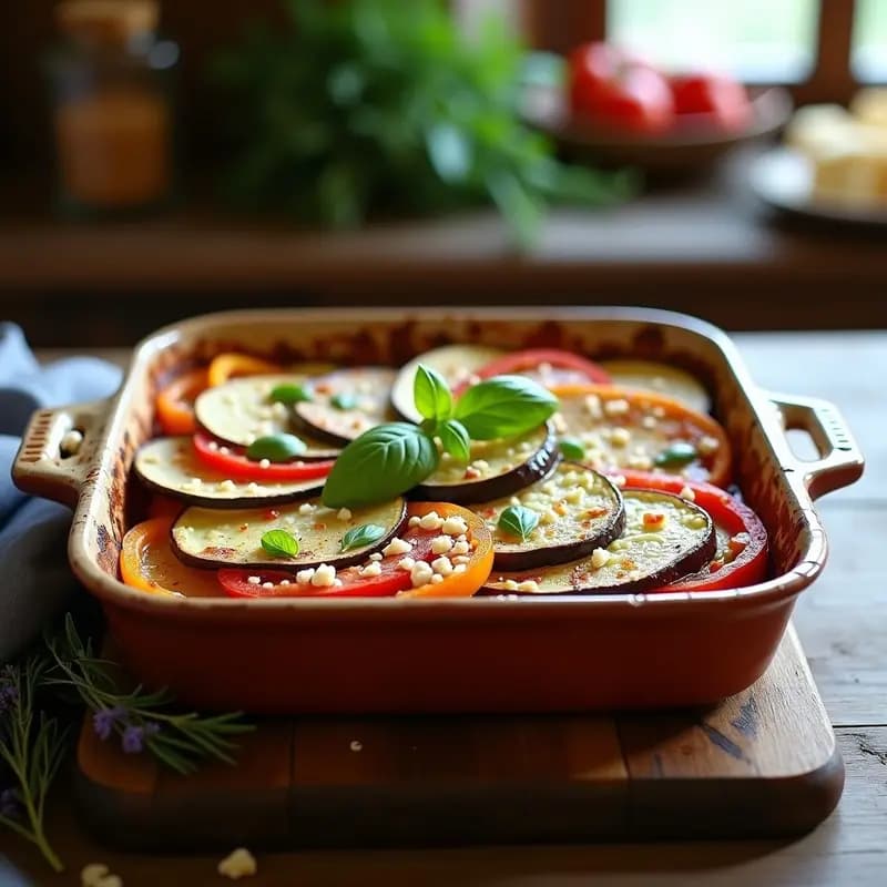 Ratatouille en Capas con Queso de Cabra: Disfruta de Francia en Versión Gratinada