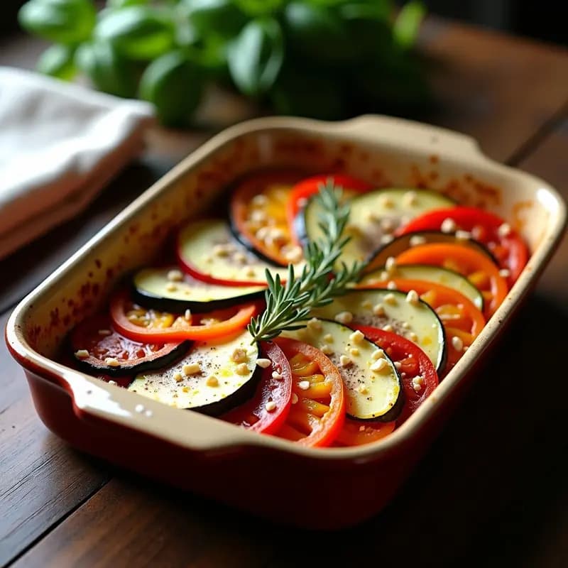 Ratatouille al Horno con Queso de Cabra Vegano: Receta Francesa Sin Gluten y Baja en Carbohidratos