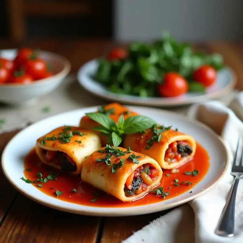 Ratatouille en Rolls de Berenjena: Receta Francesa Vegana con Toque Mediterráneo