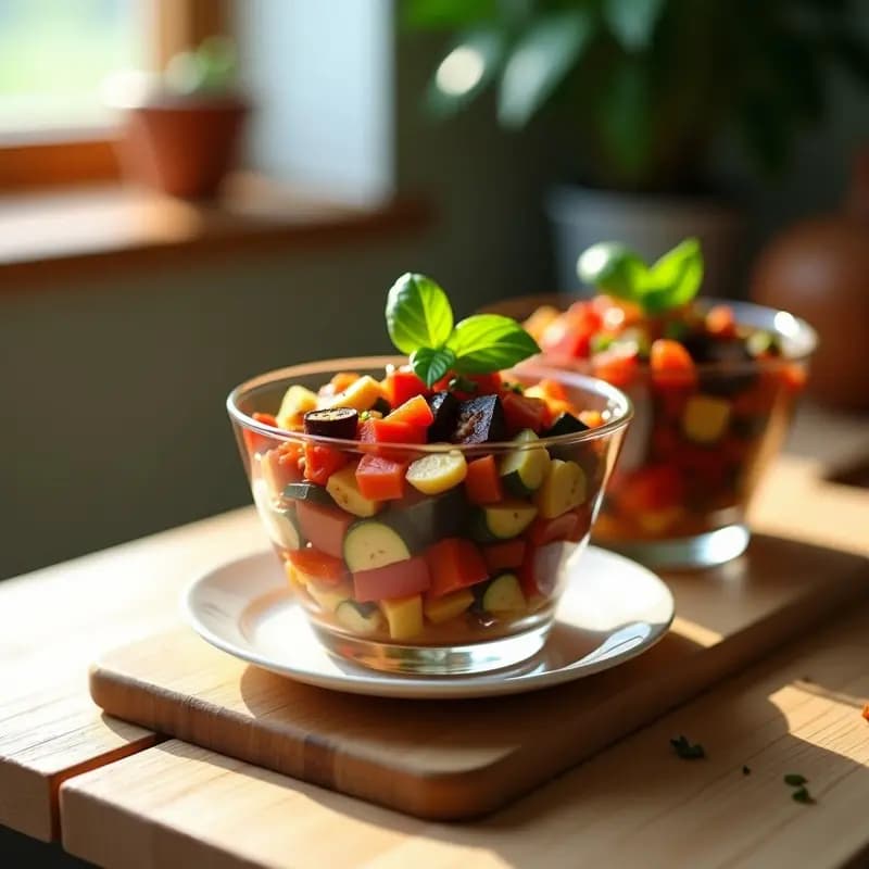 Ratatouille en Vasito al Microondas: Receta Francesa Vegana y en 10 Minutos