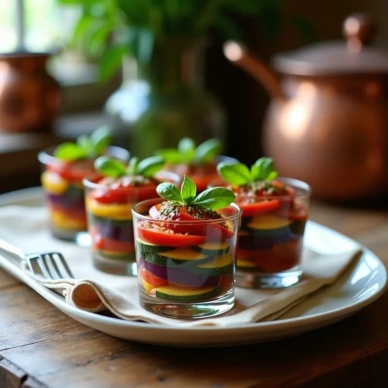 Ratatouille Francesa en Vasitos Individuales: Receta Vegana y Sin Gluten para Tupper