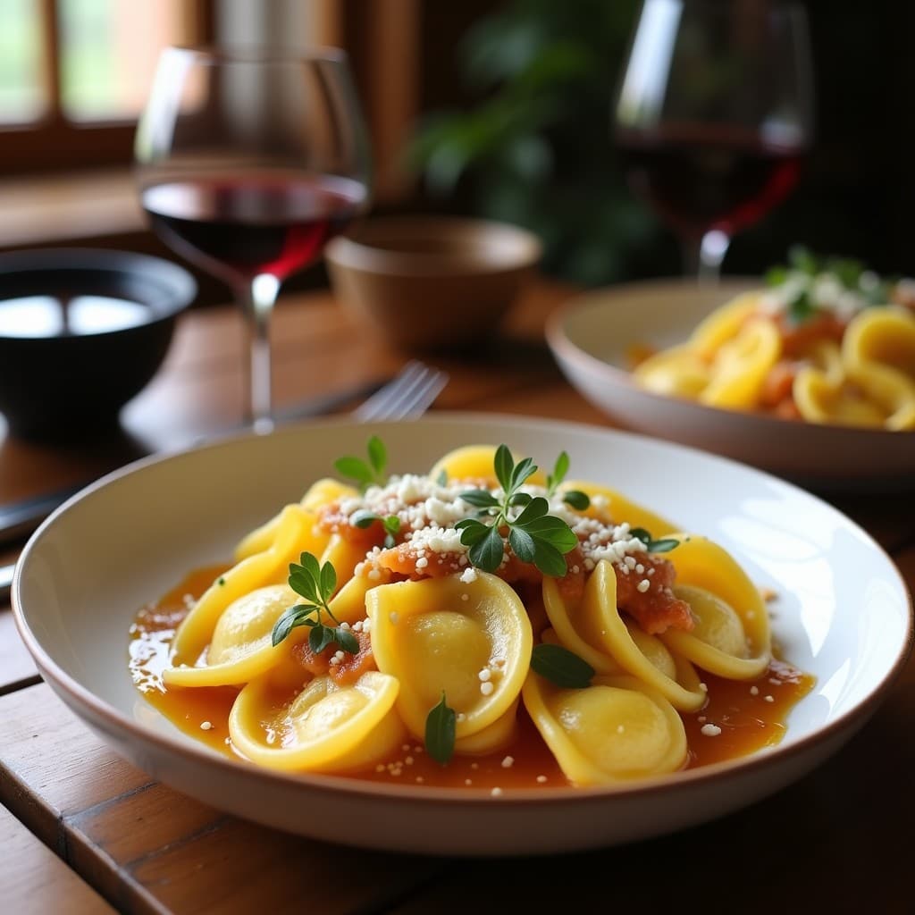 Ravioles de Boniato y Queso Azul: Receta Gourmet en Thermomix con Reduced de Vino Tinto