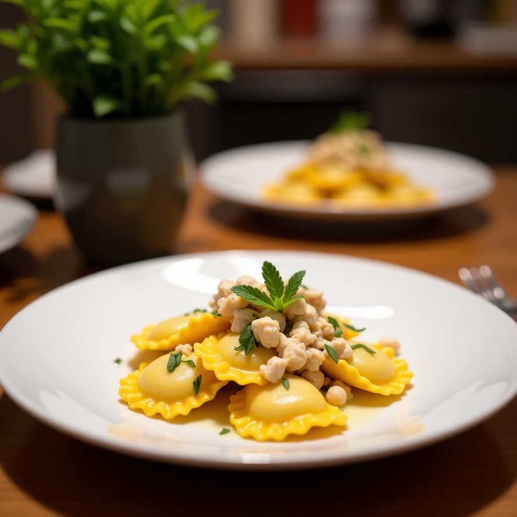 Ravioles de Calabaza y Gorgonzola: Receta Italiana al Microondas con Salsa de Nueces en 15 Min