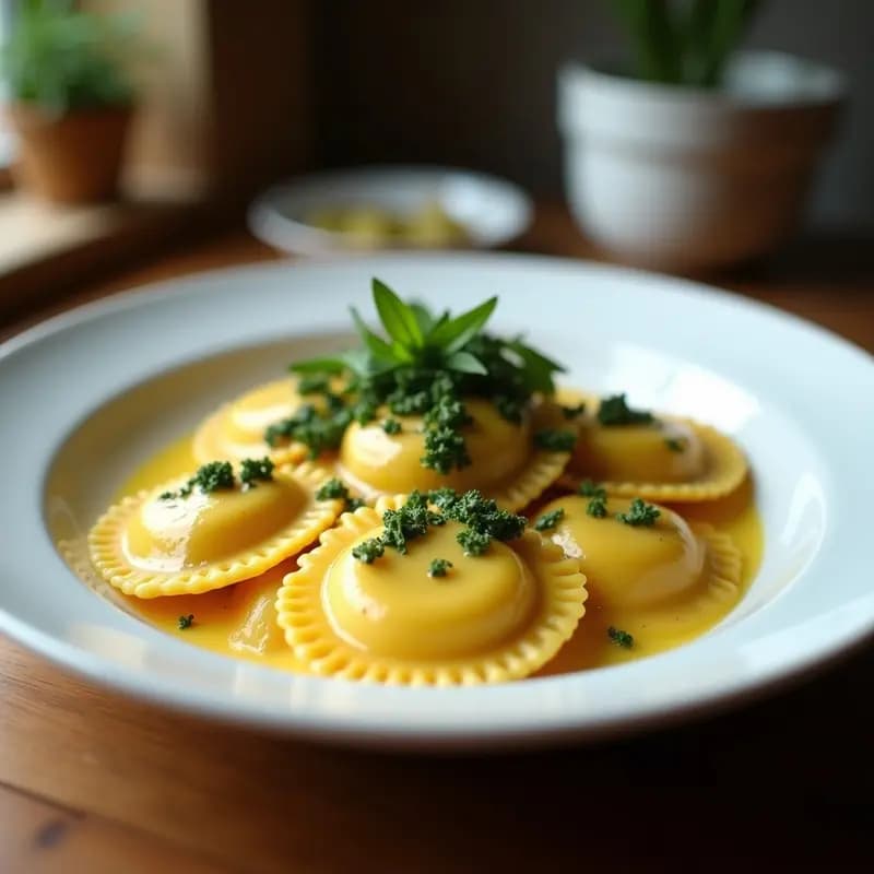 Ravioli de Batata y Ricotta: Receta Italiana Keto con Salsa de Salvia y Mantequilla