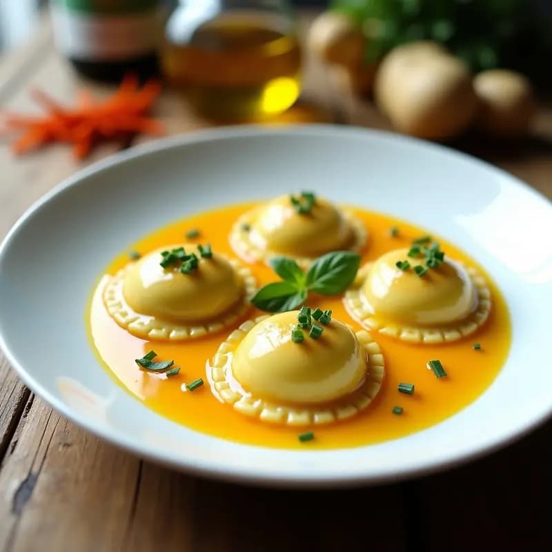 Ravioli de Calabacín y Queso de Burro con Salsa de Azafrán: Receta Italiana Keto Sin Horno