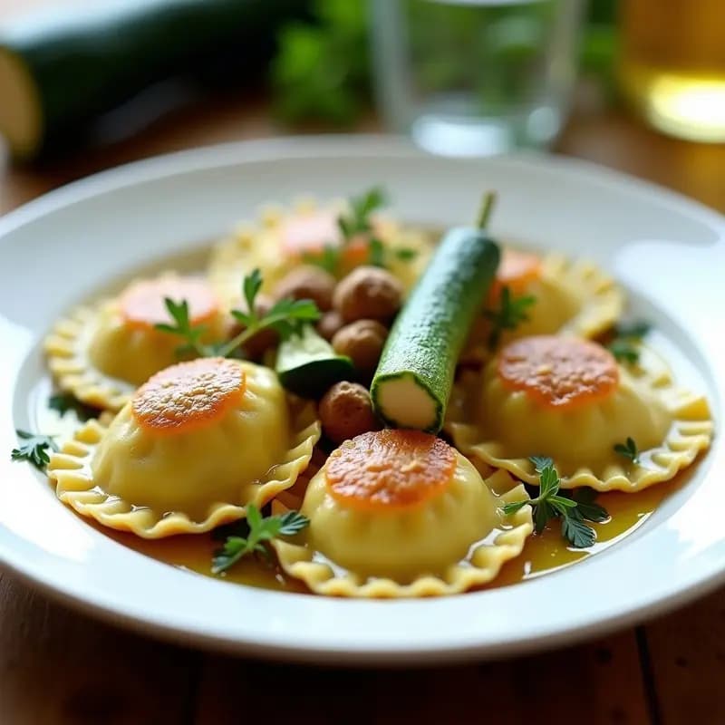 Ravioli de Calabacín Rellenos de Queso de Cabra y Nueces: Receta en Airfryer Sin Masa