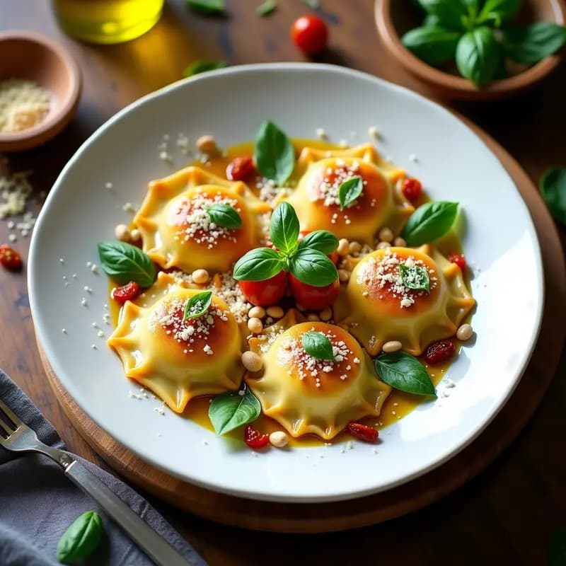 Ravioli de Calabacín Rellena de Queso de Cabra y Tomate Seco: Receta Italiana Sin Masa