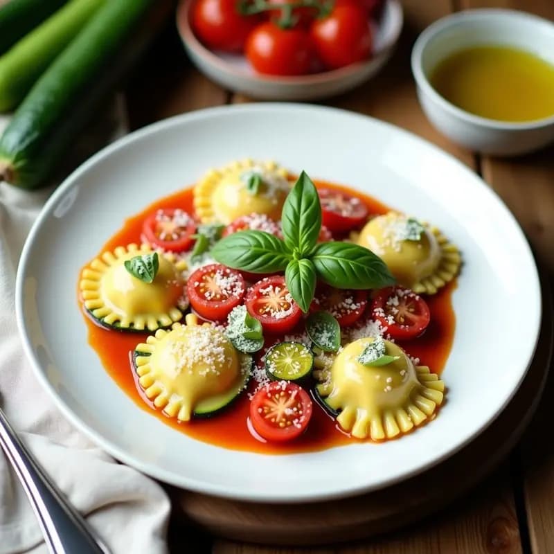 Ravioli de Calabacín Relleno de Requesón y Albahaca: Receta Italiana Baja en Carbohidratos