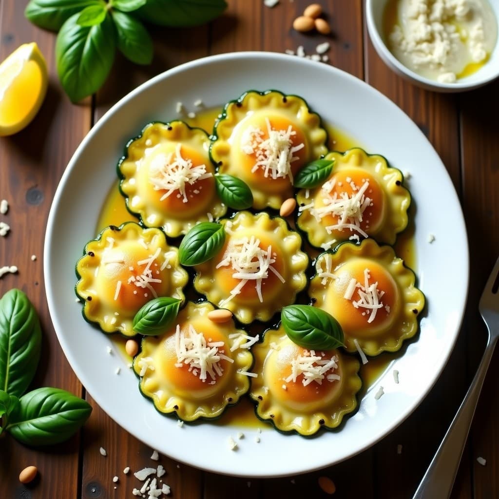 Ravioli de Calabacín Relleno de Ricotta y Albahaca: Receta Italiana Keto en Airfryer