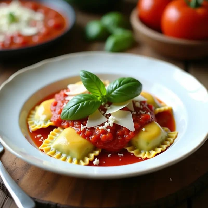 Ravioli de Calabacín y Ricotta: Receta Italiana Keto con Salsa de Tomate Casera