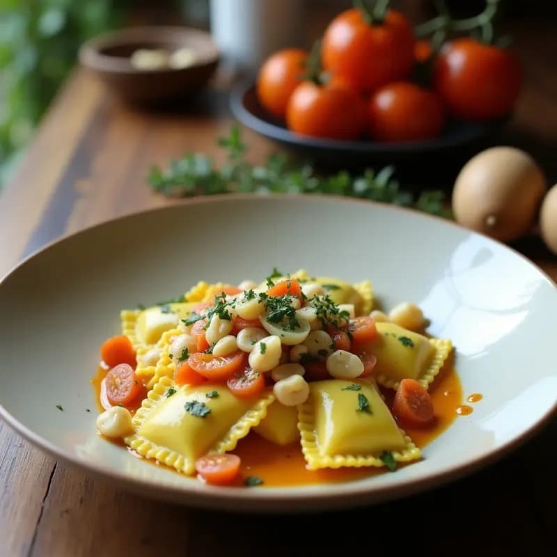 Ravioli de Calabaza y Queso Gorgonzola: Receta Italiana de Otoño con Salsa de Nueces