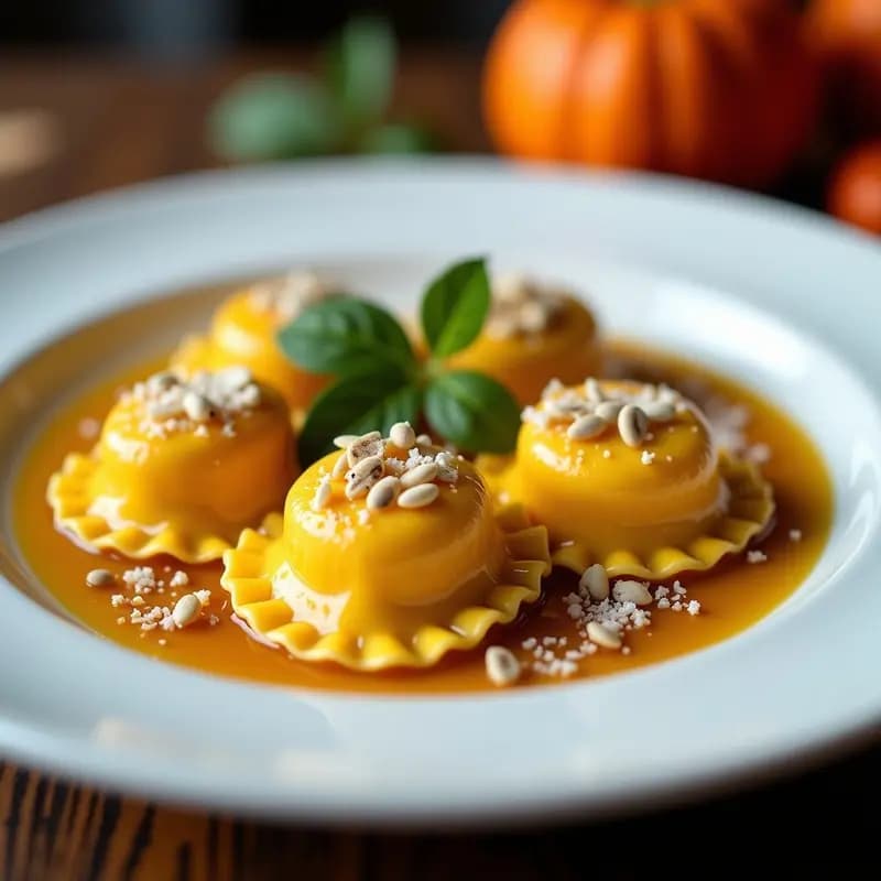 Ravioli de Calabaza y Ricota al brown mantequilla: Receta Italiana Gourmet en 25 Minutos
