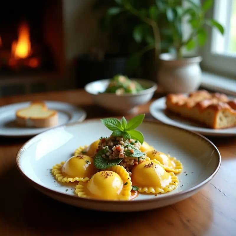 Ravioli de Calabaza y Ricotta con Mantequilla Salada: Receta Italiana de Temporada