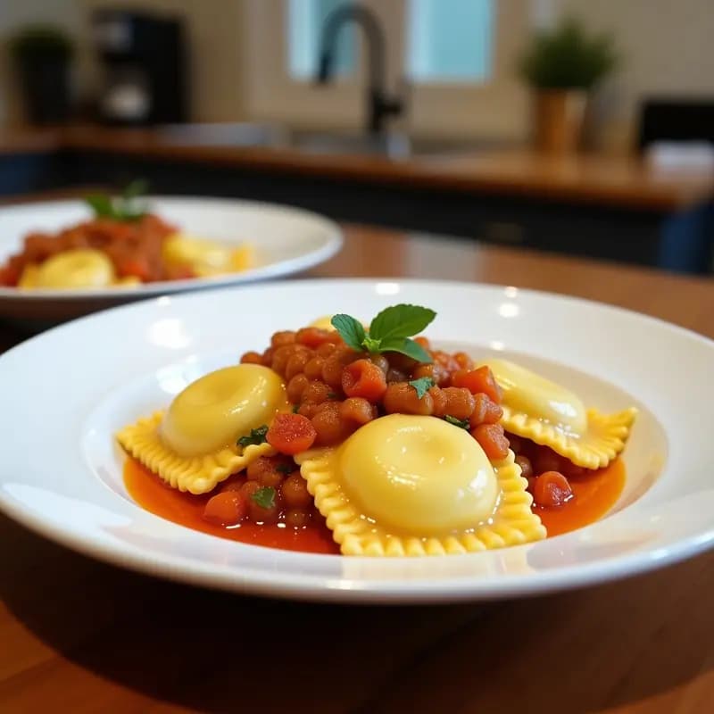 Ravioli de Calabaza y Ricotta con Salsa de Nuez: Receta Italiana Vegana Sin Huevo