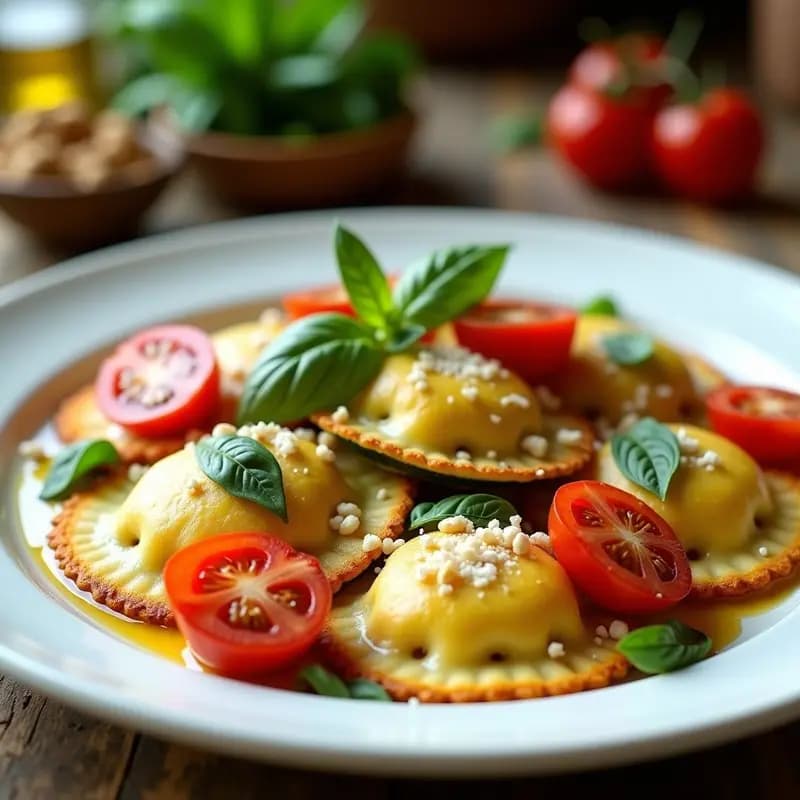 Ravioli de Calabacín y Queso de Búfala: Receta Italiana Sin Harina en Airfryer