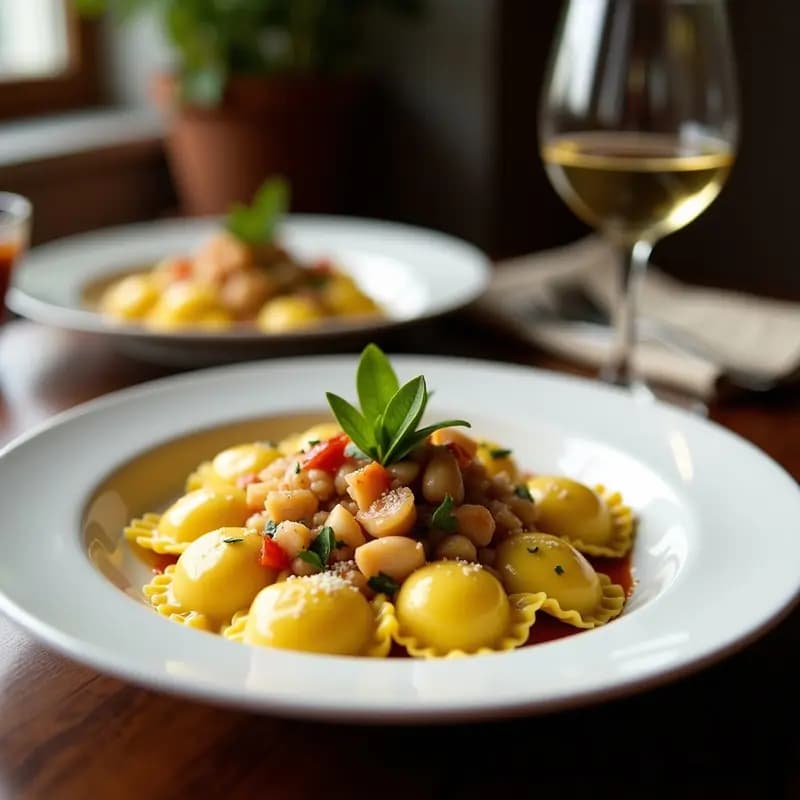 Ravioli de Espárragos y Queso de Cabra: Receta Italiana en Salsa de Nuez y Salvia