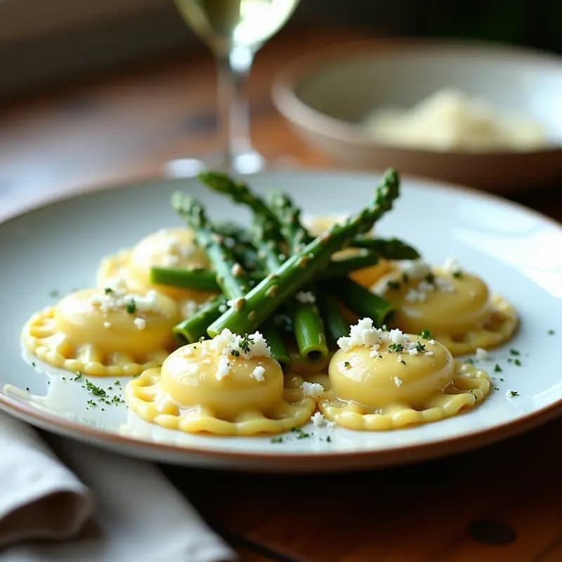 Ravioli de Espárragos Trigueros y Ricotta: Receta Italiana Gourmet con Toque Primaveral en 25 Minutos