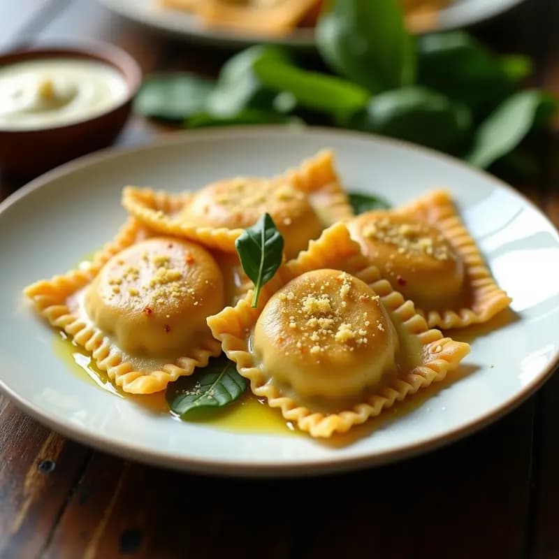 Ravioli de Espinacas y Queso de Cashew: Receta Italiana Vegana en Airfryer