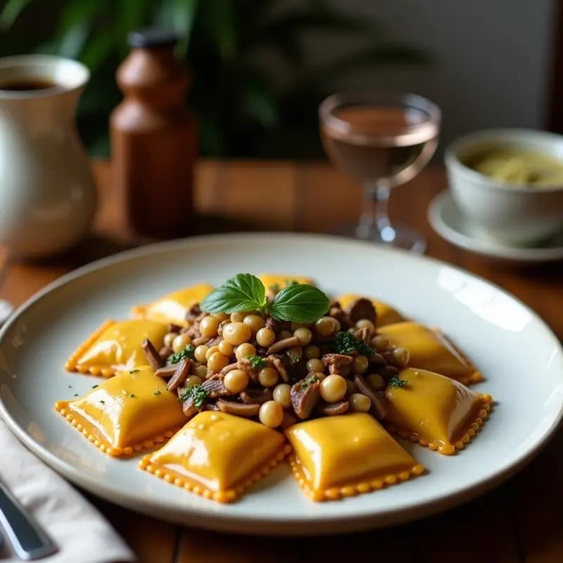 Ravioli de Hongos Shiitake y Trufa: Receta Italiana Gourmet en Airfryer