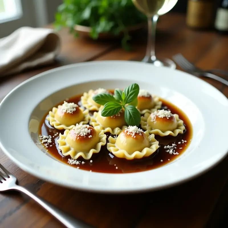 Ravioli de Ricotta y Espárragos con Mantequilla Negra: Receta Francesa Gourmet