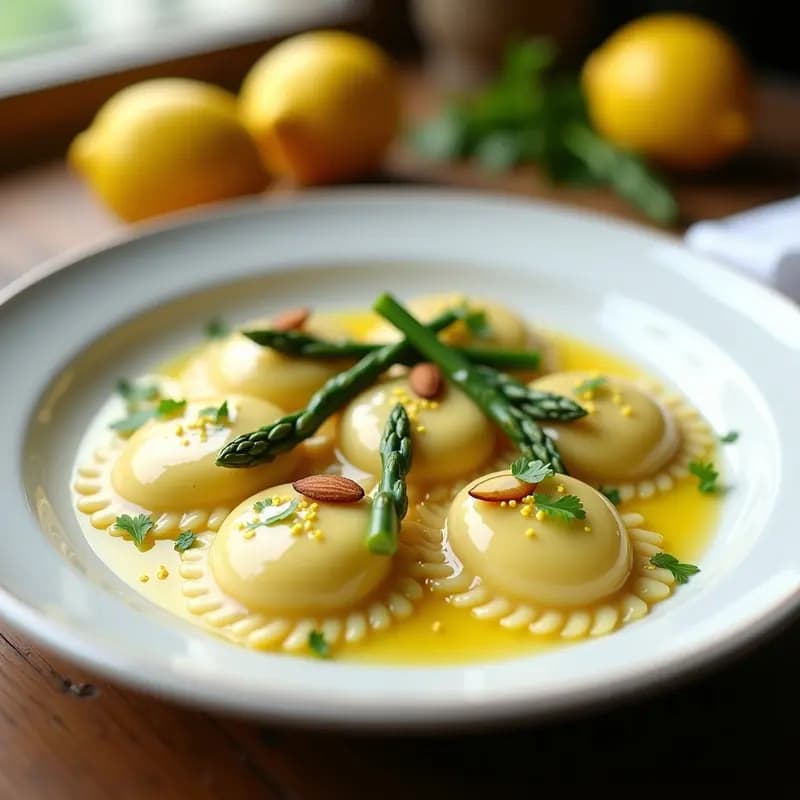Ravioli de Ricotta y Espárragos con Salsa de Limón: Receta Italiana Light y Primaveral