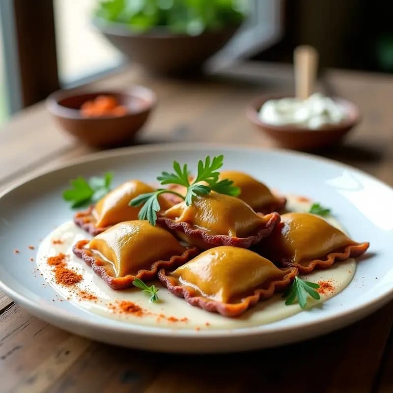 Raviolis de Batata Morada y Espinaca: Receta Vegana en Airfryer con Toque Peruano