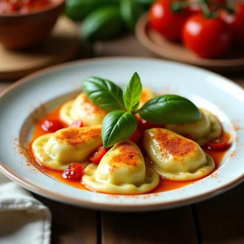 Raviolis de Calabacín con Relleno de Queso de Cabra y Tomates Confitados: Receta Italiana Sin Gluten en Airfryer