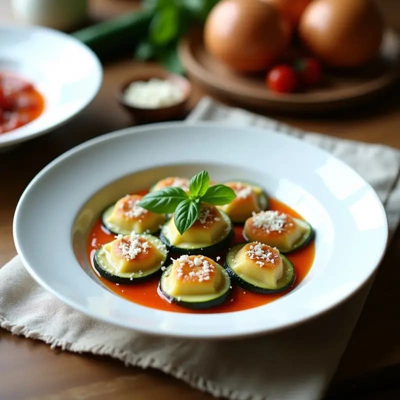 Raviolis de Calabacín y Queso de Oveja: Receta Italiana Sin Masa Tradicional y Sin Gluten