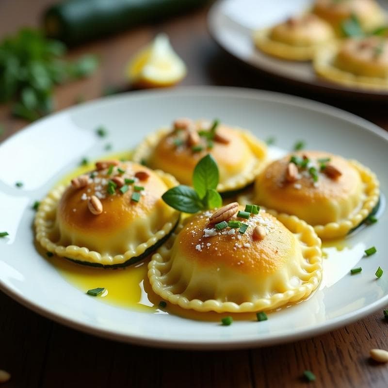 Raviolis de Calabacín Rellenos de Ricotta y Limón: Receta Italiana en Airfryer
