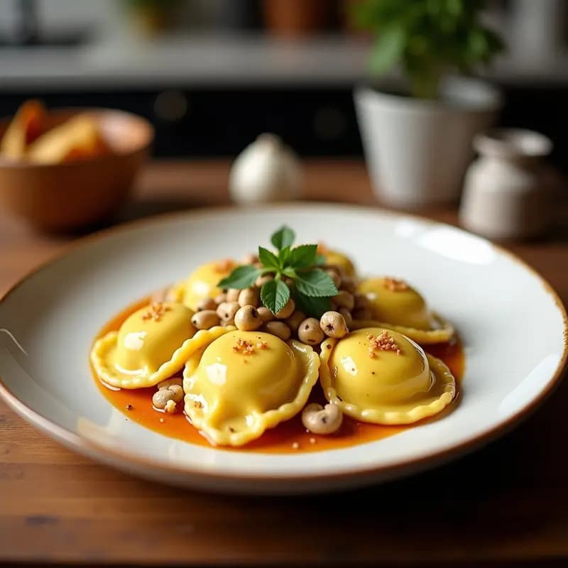Raviolis de Calabaza y Gorgonzola con Salsa de Nueces: Receta Italiana para Ocasiones Especiales