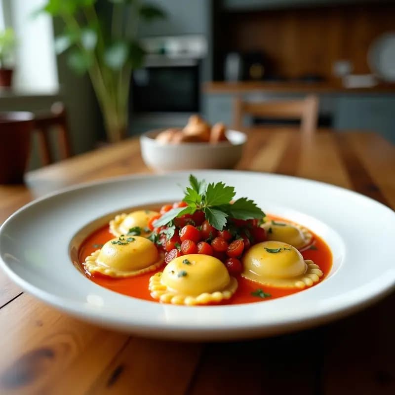Raviolis de Calabaza y Ricotta con Mantequilla Salada: Receta Francesa Gourmet en 30 Minutos