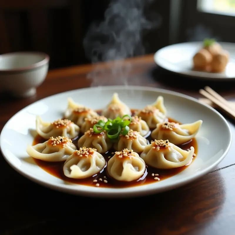 Raviolis Chinos de Cerdo y Repollo: Receta Casera en 30 Minutos con Salsa de Sésamo