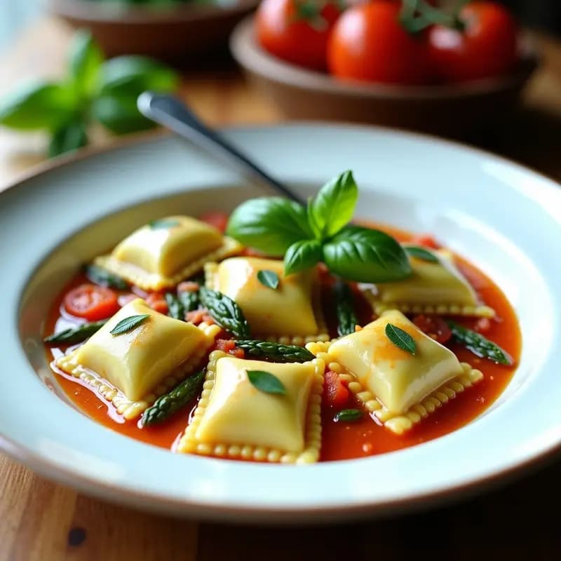 Raviolis de Espárragos Trigueros y Ricotta de Anacardos: Receta Italiana Vegana Sin Gluten