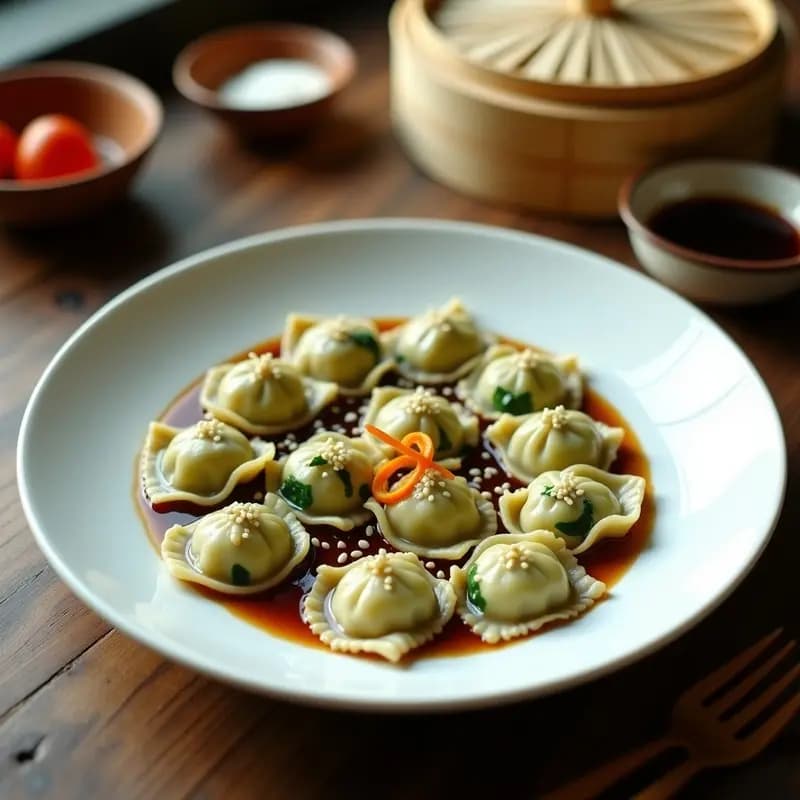 Raviolis Chinos de Espinaca y Queso Ricotta: Receta al Vapor con Salsa de Soja y Jengibre
