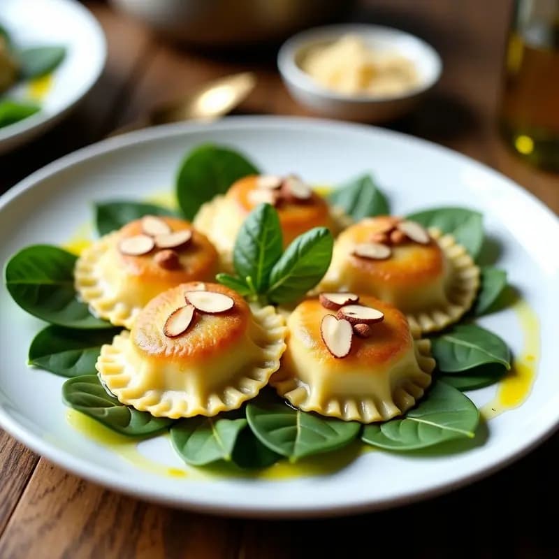 Raviolis de Espinaca y Ricotta de Almendras: Receta Italiana Keto y Sin Lactosa en Airfryer