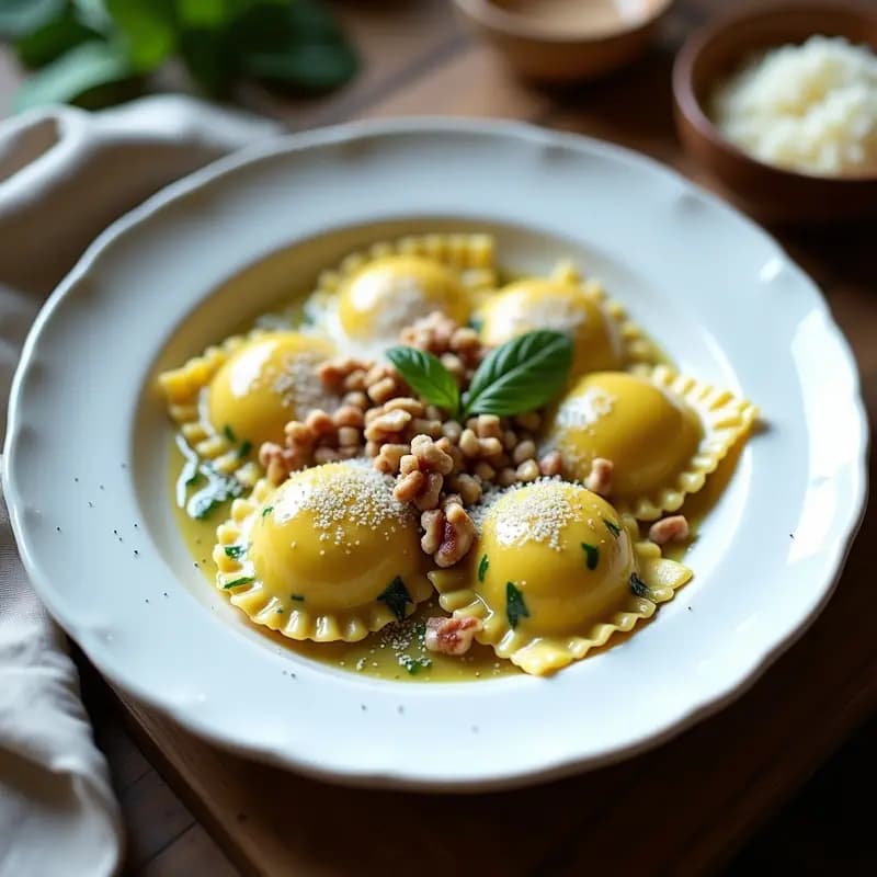 Raviolis de Espinaca y Ricotta con Salsa de Nuez Moscada: Receta Italiana Casera Sin Harina